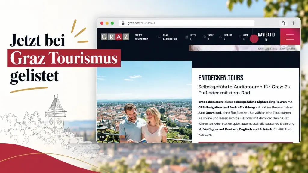 entdecken.tours ist jetzt bei Graz Tourismus gelistet