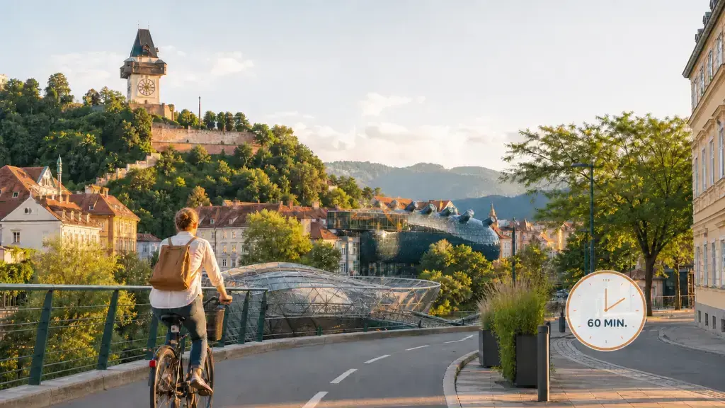 Graz in 60 Minuten mit dem Fahrrad